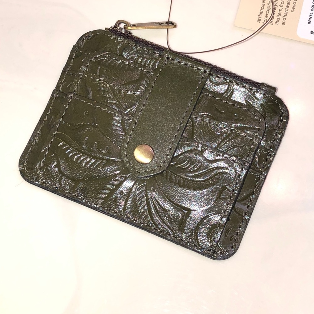 Patricia Nash Cassis Burnished Tooled Leather ID Card Case Soft Olive NWT - Picture 15 of 16